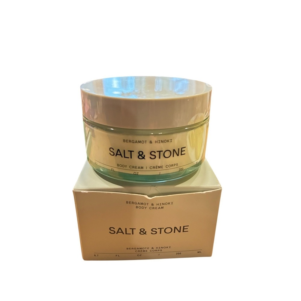 Salt & Stone Body Cream Bergamot & Hinoki 6.7oz 200ml Damaged Top